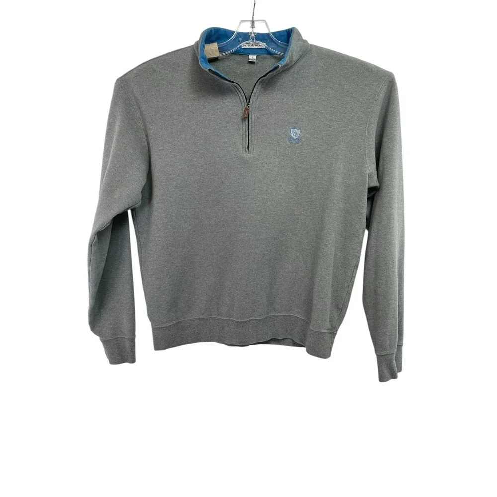 Peter Millar /Plainfield C.C.  Mens Sz‎ Large Gray 1/4 Zip Sweatshirt (X6)